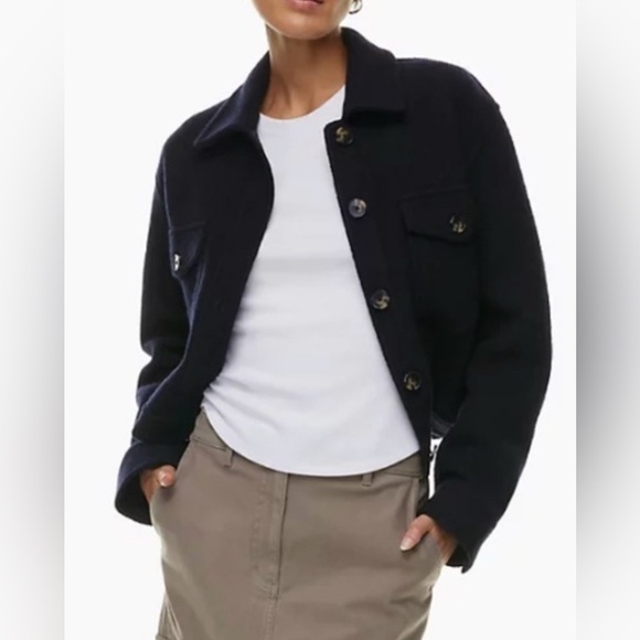 Wilfred Button Down Shirt Jacket Black Size Small - Picture 1 of 6